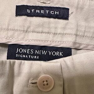 Jones New York womans Stretch Pants - light khaki sz 14